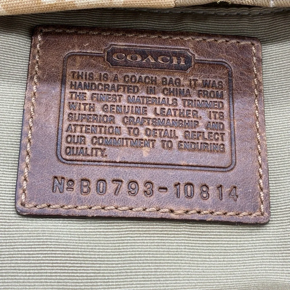 Coach Carly 10814 Y2K Patchwork Signature Hobo Shoulder Bag Brown‎ Tan Canvas